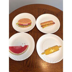 Mary Lake Thompson Designs on One Hundred 80 Degree Melamine Set of 4 Plates